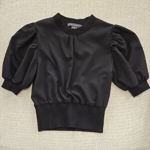 Black Puff Sleeve Top
